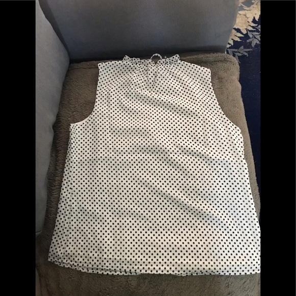 Dot Ruffle Tie-Neck Top - Picture 3 of 7